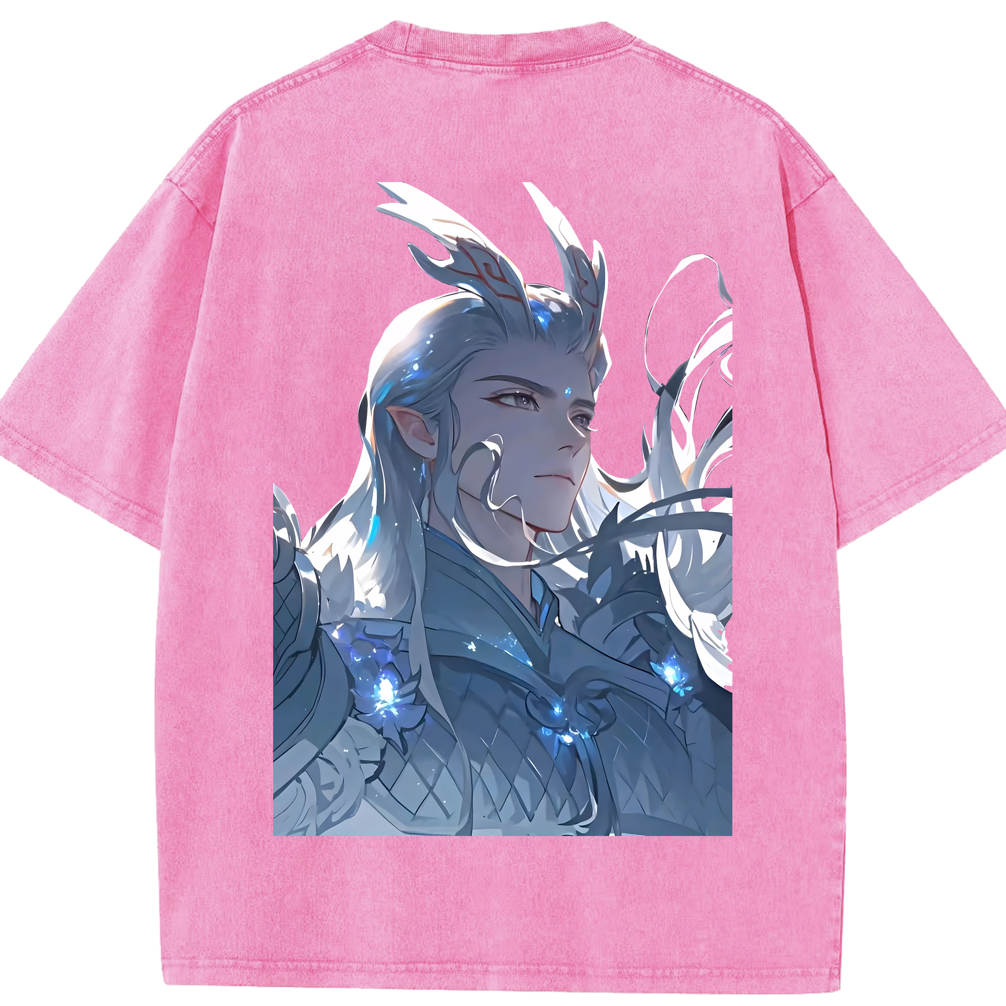 （画像用） Ne Zha 2 ナタ 魔童の大暴れ 綿100% ヴィンテージ風 半袖Tシャツ（背面プリント）